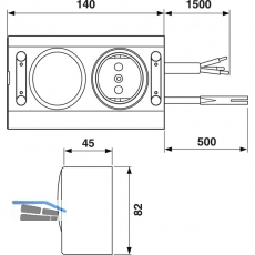 Energie-Box 2 230 V, mit Schalter und 1 Steckdose