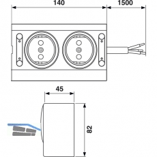 Energie-Box 3 230 V, mit 2 Steckdosen