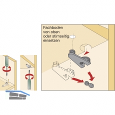 HETTICH VB 36 D Exzenter-Verbindungsbeschlag, Bohr 20/10, Plattenst. 16