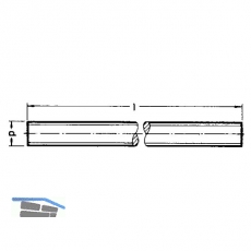 KWS Gewindestifte DIN 976 - M6 X 80 verzinkt - blau