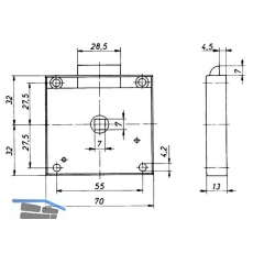 HEKNA 920 Zylinder-Fallenschloss Dornma 32 mm