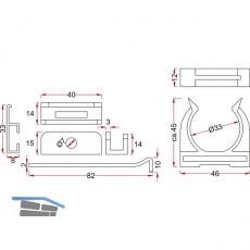 Fhrungsleistenset fr Sockellade Lnge 470 mm, Aluminium