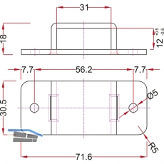 Stangenschlaufe zu Falttortreibriegel, Stange 30 X 10 mm, Stahl verzinkt