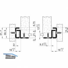 FULTERER FR 206 Rollschubfhrung - Teilauszug, Lnge 700 mm, KB verzinkt