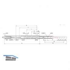 Fhrungssystem L46199 Kugel-Vollauszug m. integr. Dmpfung; 650mm; 40kg