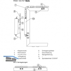 GEZE RWA 100 NT mit E250/ Hub 300 mm, Aluminium wei RAL 9016