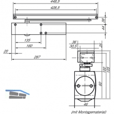 Gleitschiene BG ohne Feststellung fr TS 3000/5000 L, wei RAL 9016