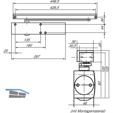 Gleitschiene BG ohne Feststellung fr TS 3000/5000 L, silber