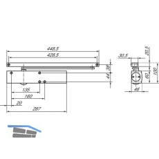 Gleitschiene ohne Feststellung, TS 3000/5000, silber