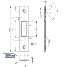 Schlieblech f. MFV Secury 2-flg. U-Stulp 24 x 6 x 120 mm Zusatzfalle, Edelstahl