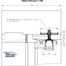 GU-937/934 HS Fhrungsschienen-Set oben P1786, L=3000 mm, silber eloxiert