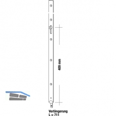 Ansatzstcke Secury, 711 x 20 mm, Stahl verzinkt silberfrbig
