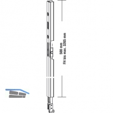 GU-937/934 HS Getriebeverlngerung, L=500 mm, Alu silber eloxiert