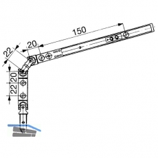 Getriebe GEZE FZ 92 fr OL 90 N, 380 - 2000 mm, Stahl verzinkt