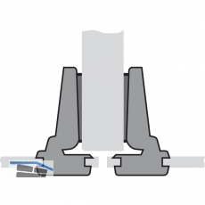 HETTICH INTERMAT Eckanschlag 9904-T1, KR-1, W. 95, Zinkdruckg.vern.