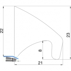 Griffleiste Primo LA 2 x 84,5 mm, Lnge 289 mm, Aluminium Edelstahl Effekt