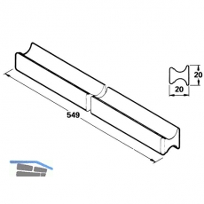 Standard Griffleiste, Breite 538 mm, Hhe 20 mm, Nord. Fichte roh