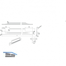 Griffleiste TRIM Lnge 245 mm, Aluminium Edelstahl Effekt