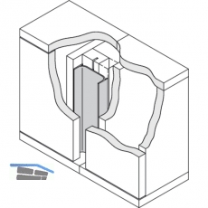 Griffmulde Aktor L-Profil vertikal, L 5000 mm, H 46 mm, Alu natur eloxiert
