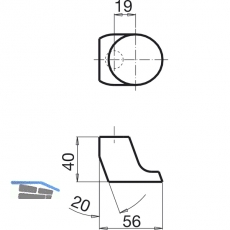 GRUNDMANN Trknopf GEOS - auf Ros. Zylinderform abgeschrgt 56x40, Edst.