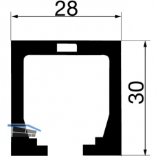 Laufschiene HAWA-Junior 40, 1800 mm, Aluminium farblos eloxiert