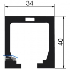 Laufschiene HAWA-Junior 80, 1400 mm, Aluminium farblos eloxiert