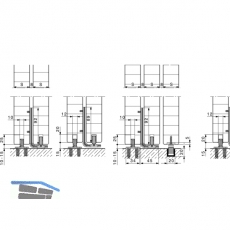 Teleskopbeschlag HAWA-Telescopic 80/3, 3-flg. Flgelb. 500-1200 mm