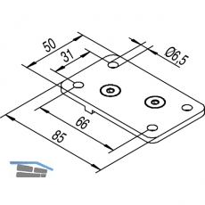 Deckenbefestigungsplatten HELM 150, Aluminium natur