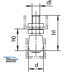 Fhrungsrolle HELM 349 S, Stahl gelb passiviert