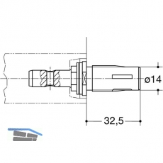 HEWI Befestigungszubehr BA 5.2 gerade - TS 40 - 50mm, Stahl verz.