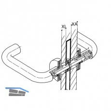 HEWI Drckerstift geteilt 72.3 R - VK 9 mm, 19,1-29 x 19,1-29 mm, Stahl verzinkt