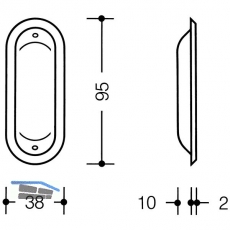 Schiebetrmuschel HEWI 542, Nylon reinwei