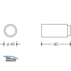 HEWI Wandtrpuffer 611 - 90 mm,  40 mm, Nylon reinwei