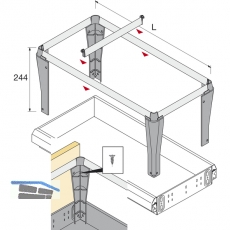 HETTICH SYSTEMA TOP 2000 Hngerahmen, EB 392 mm, ET 730 mm, schwarz