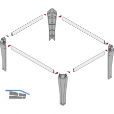 HETTICH SYSTEMA TOP 2000 Hngerahmen, EB 392 mm, ET 530 mm, Alu- Finish