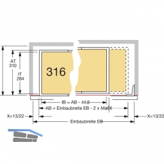 HETTICH SYSTEMA TOP 2000 Hngeregistratur-Rahmen verstellb., 700 -872mm, Alu-F.