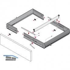 HETTICH SYSTEMA TOP 2000 Hngeregistratur-Rahmen, Auenbreite 368-540 mm, schw.