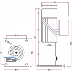 Haftmagnet mit Distanzkonsole und Unterbrechertaster, 50 mm, Stahl verzinkt