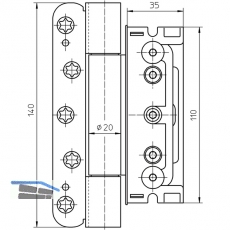Trband BAKA Protect 4030 3D FD MSTS m. Stiftsich. 1 Satz= 3 Stk. Edelstahl matt