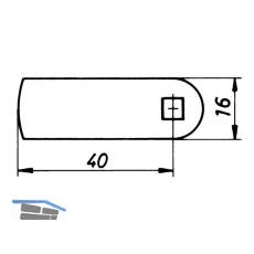 HEKNA 505 Zylinder-Hebelschloss, links, Schliehebel glatt, L 40 mm, Zamak
