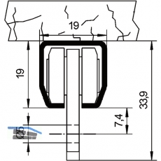Beschlgegarnitur HELM 9 1-flgelig ohne Lauschiene HELM 13