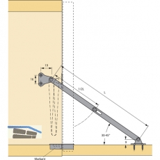 HETTICH Klappenhalter KH, Lnge 200 mm, Stahl vernickelt