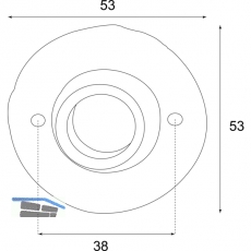 HRTNAGL Drckerrrosette rund - FULP u. Imst, 53 mm, verzinkt schwarz passiviert