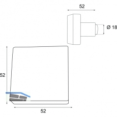 HRTNAGL Knopfdrckerlochteil eckig fix fr Hall,Sll,60x60,verz schwarz passiv