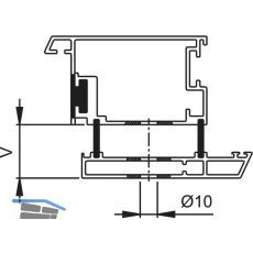 HOPPE Befestigungszubehr einseitig, BS - 1102, lang, Stahl verz.