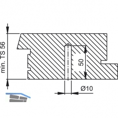HOPPE Befestigungszubehr einseitig, BS - 1102, lang, Stahl verz.