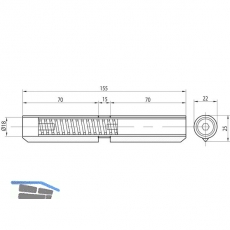 Federband, Bandhhe 155 mm, Rollen  18 mm, Stahl blank mit Messingring