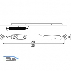 IMH-ABS Mitnehmerhaken GF UNI 20 V Gr.1, 235 x 20 mm,schwarz verzinkt,DIN links