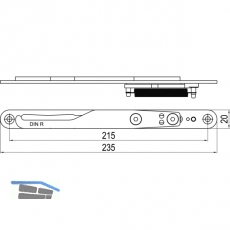 IMH-ABS Mitnehmerhaken GF UNI 20 V Gr.1, 235 x 20 mm,schwarz verzinkt,DIN rechts