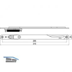 IMH-ABS Mitnehmerhaken GF UNI 20 V Gr.2, 315 x 20 mm,schwarz verzinkt,DIN links